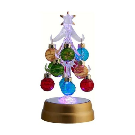 LS ARTS INC LS Arts XM-971 Tree - Light Up With 12 Multi Color Ornaments - 6 in. XM-971